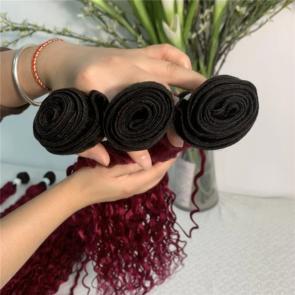KEMY HAIR FASHION cheap price 100% virgin Vietnamese human hair weft T1B-99J water wave bundles for all women human