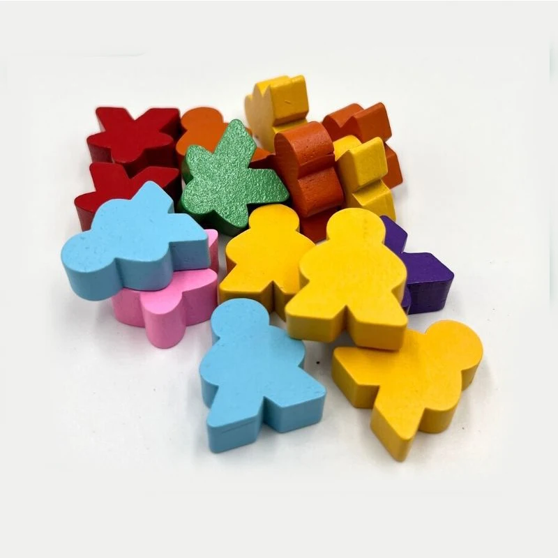 Wholesale Wooden Human Shape Chess Pieces Flying Chess Game Accessories Wooden Chess Pieces For Board Game