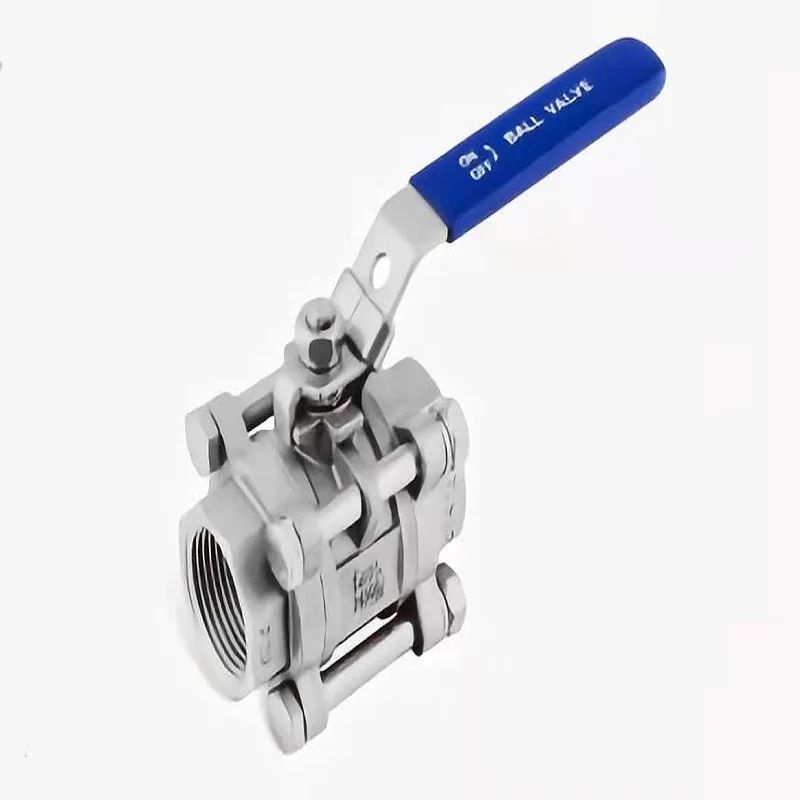 STAINLESS STEEL BALL VALVE 3PC THREADED  With LOCABLE HANDLE 316