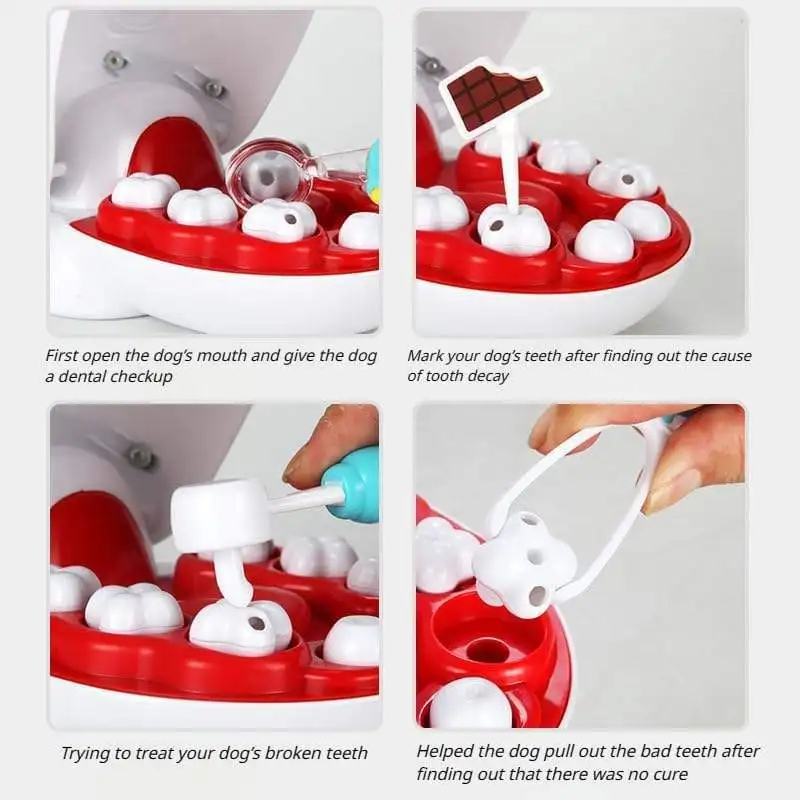 17pcs Pet Dentist Pretend Play House Doctor Toy Medical Tools Set Doctor Role Play Interaction Simulation Brush Teeth Toys