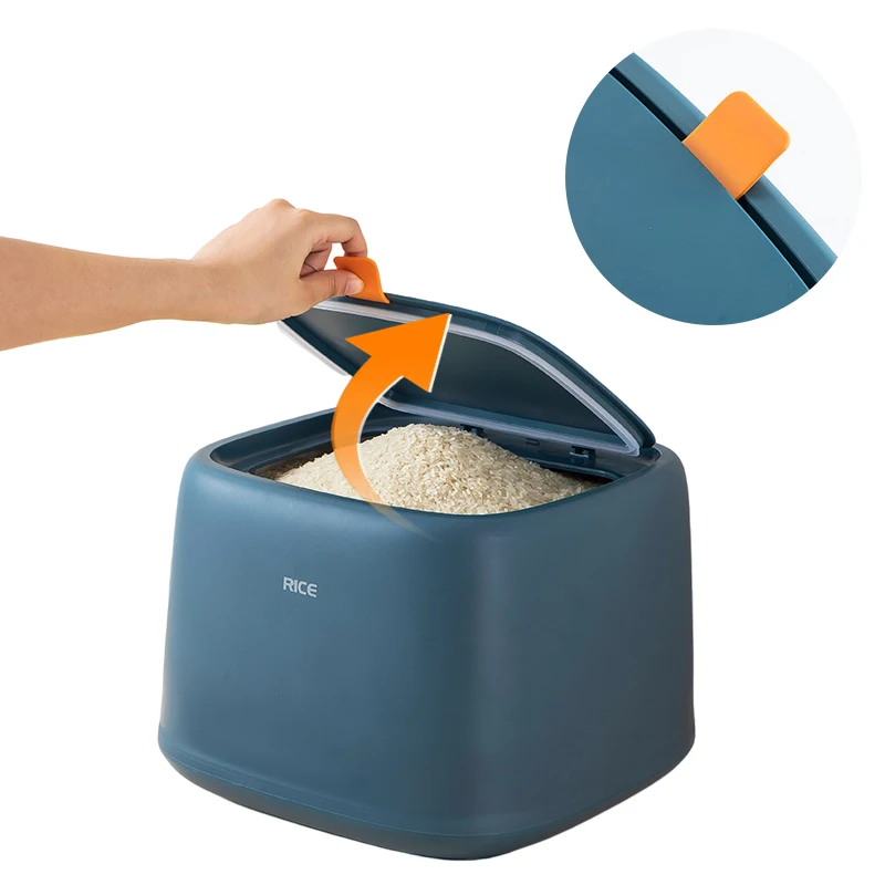 10kg Plastic Kitchen Cabinet Rice Storage Food Containers Box Rice Bucket With Lid