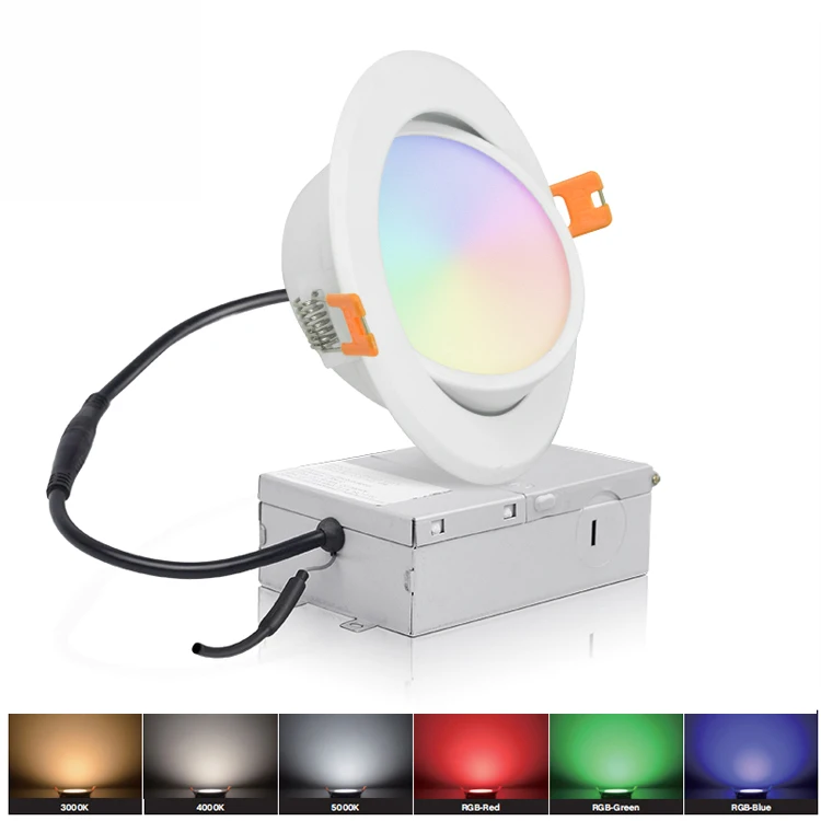 Dimmable 120V Smd Led Side Light Profile Regressed Gimbal Slim Rgb Pot Lights 4 Inch 6 Inch