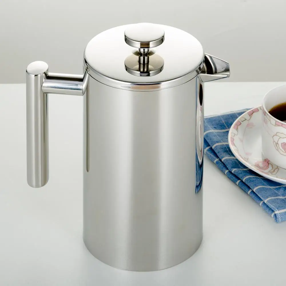 350ml, 500ml, 800ml, 1000ml french press stainless steel french press coffee maker french press double wall metal filter