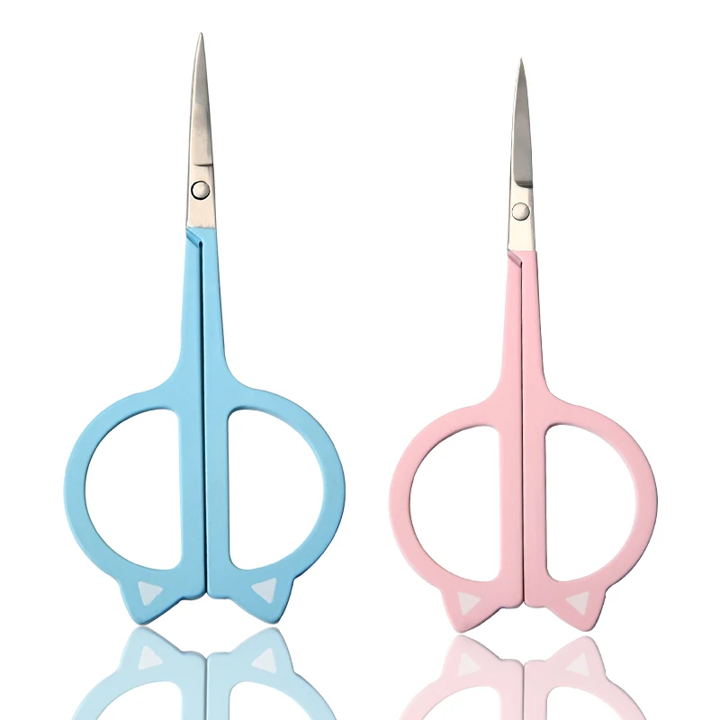 High Quality  Curved Cuticle Scissors  Safety Manicure Nail Facial Hair Scissors stainless steel beauty Eyebrow Scissors