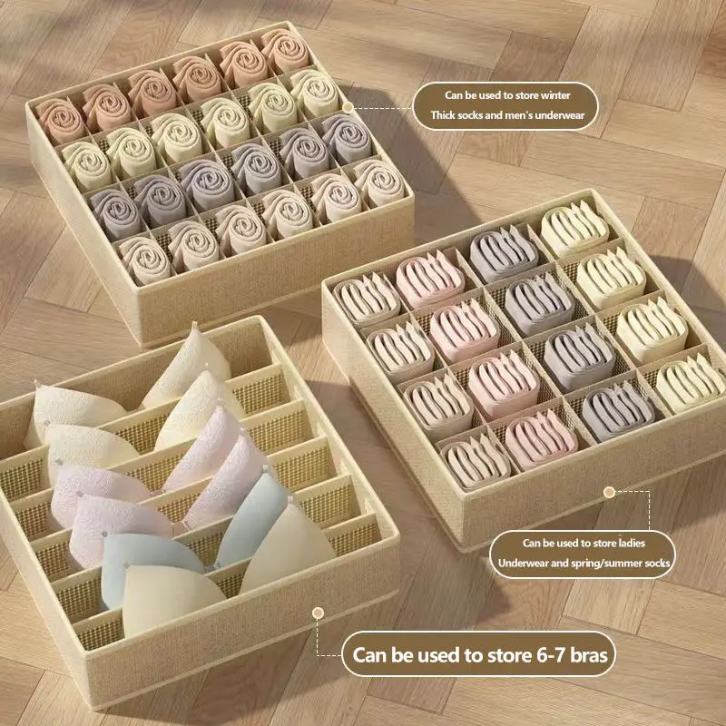 PP Board Foldable Drawer Storage Organizer Closet Divider Boxes For Underwear Socks Tie Wardrobe Clothes Storage Organizers 3pcs