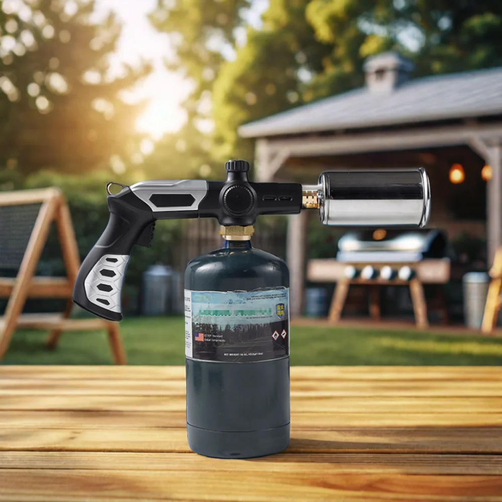 GF-8010 Refillable high power camping portable windproof burner gun gas torch lighter