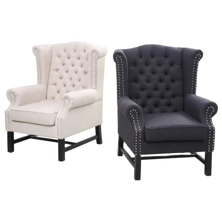 Nordic style Sturdy elegance Designed high grade fabric bedroom cheap wingback chair for home furniture