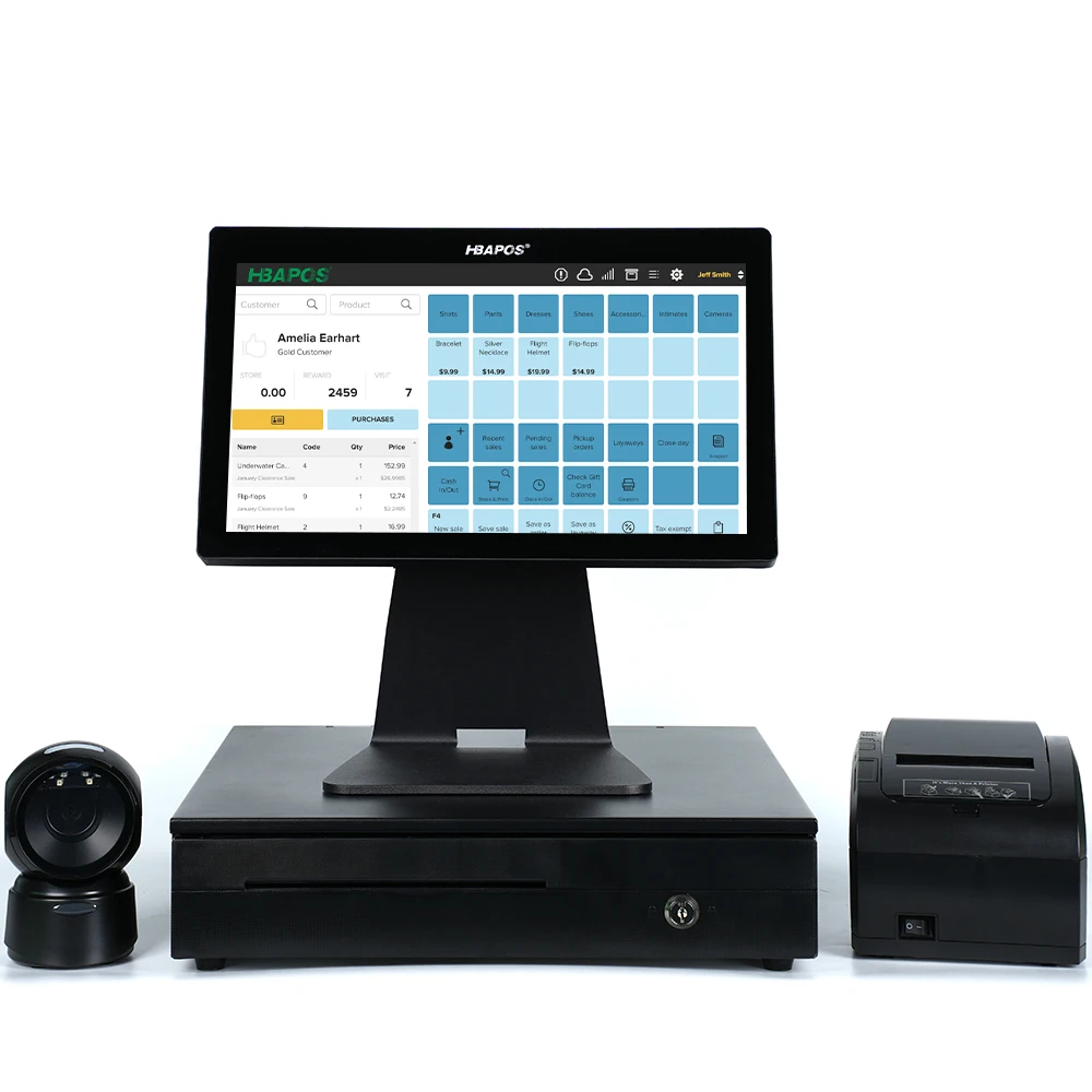 HBAPOS Q2  Electronic Cash register machine touch screen pos system oem odm   for your business.