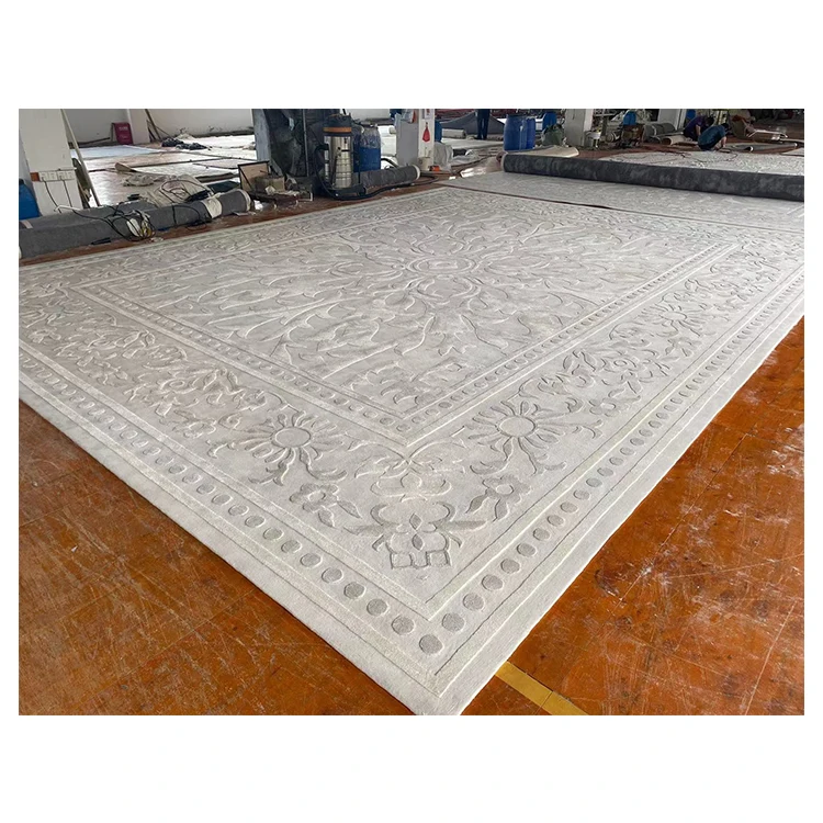 Popular design rugs viscose hand tufted carpet for hotel application