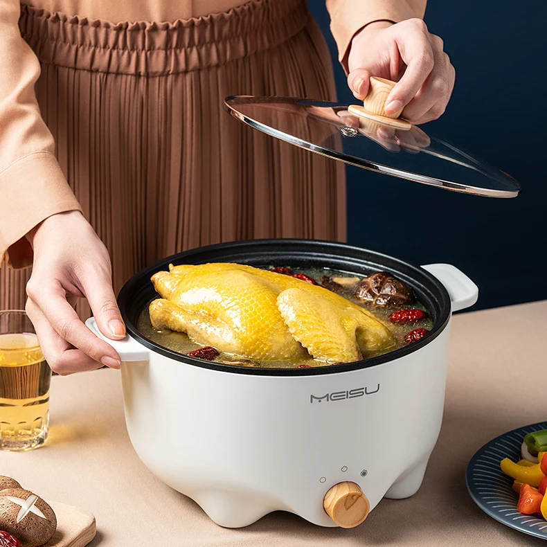 
2.5L 800W 110V Multi Functional Electric Slow Stew Cooker Electric Multi Stainless Steel House Use Noodle Cooker Hot Sale 