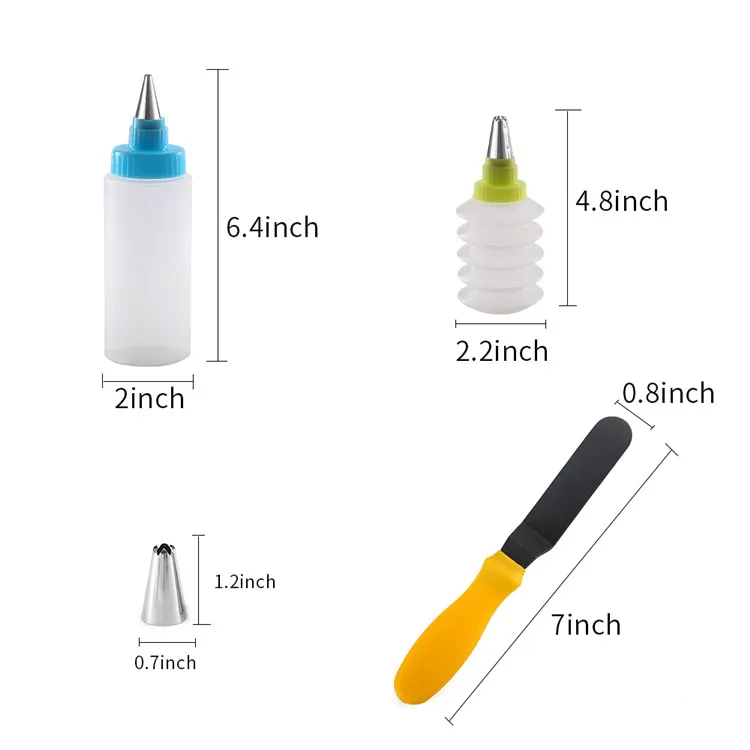 Wholesale Cake Decorating Supplies Kits Tools with Pastry Bags Plastic Rotating Cake Decorating turntable set