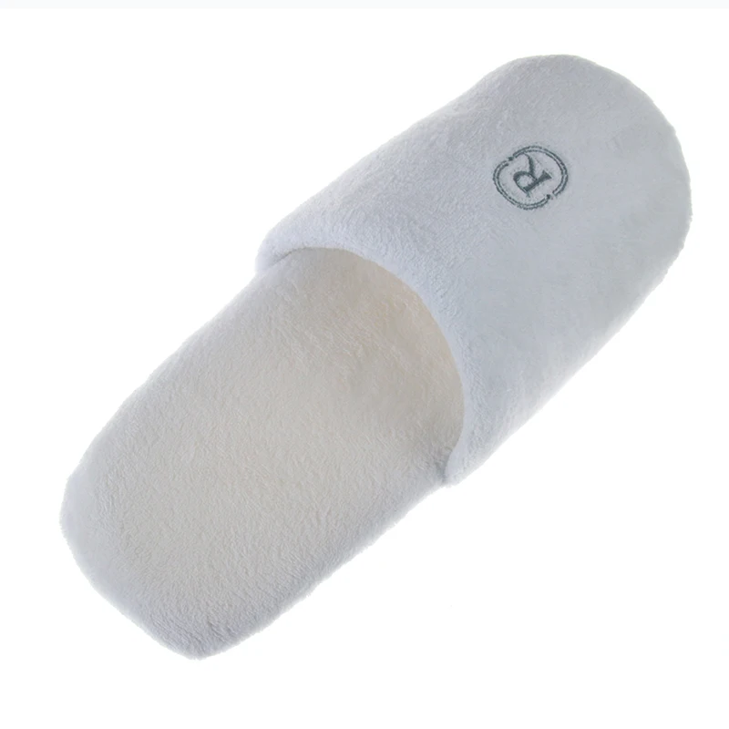 High Quality White Coral Fleece Hotel Slippers Good Price Custom Logo Hotel Disposable Slippers