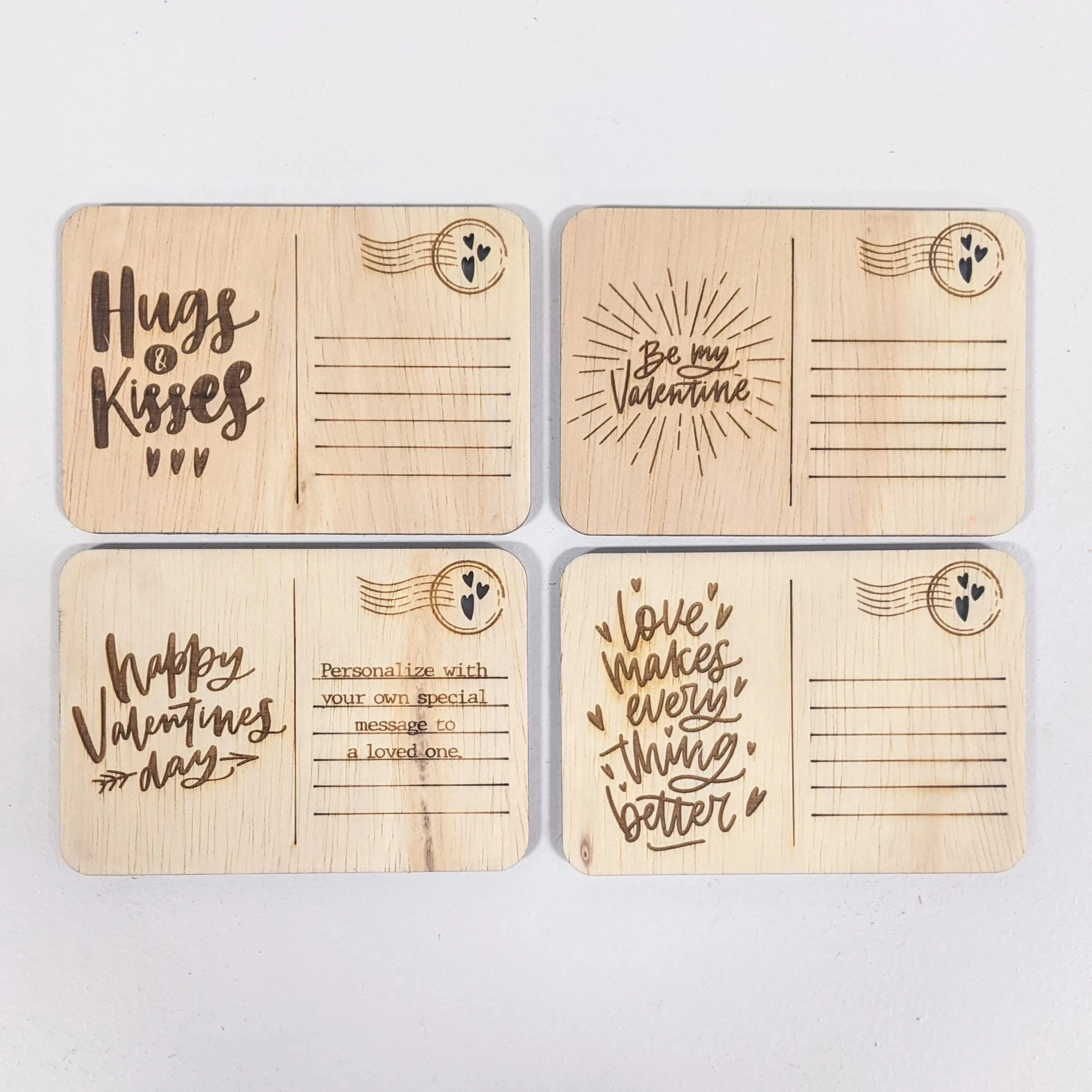 Wholesale Factory DIY Wooden Postcard Customization Laser Cut  Birthday Card Laser Cut Crafts Wood Postcard