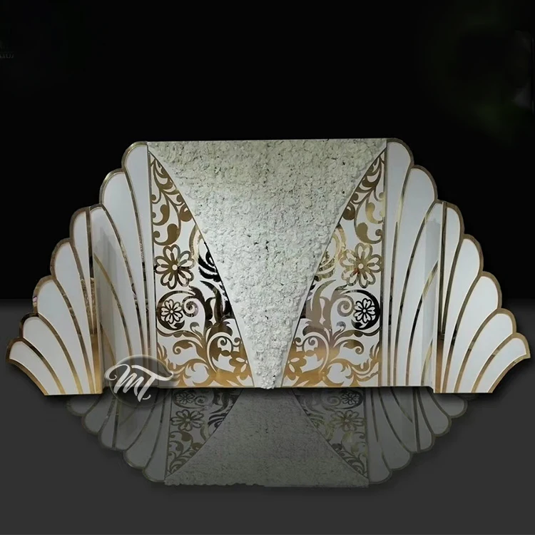 Luxury heart design acrylic square mandap wedding backdrop for banquet event decor