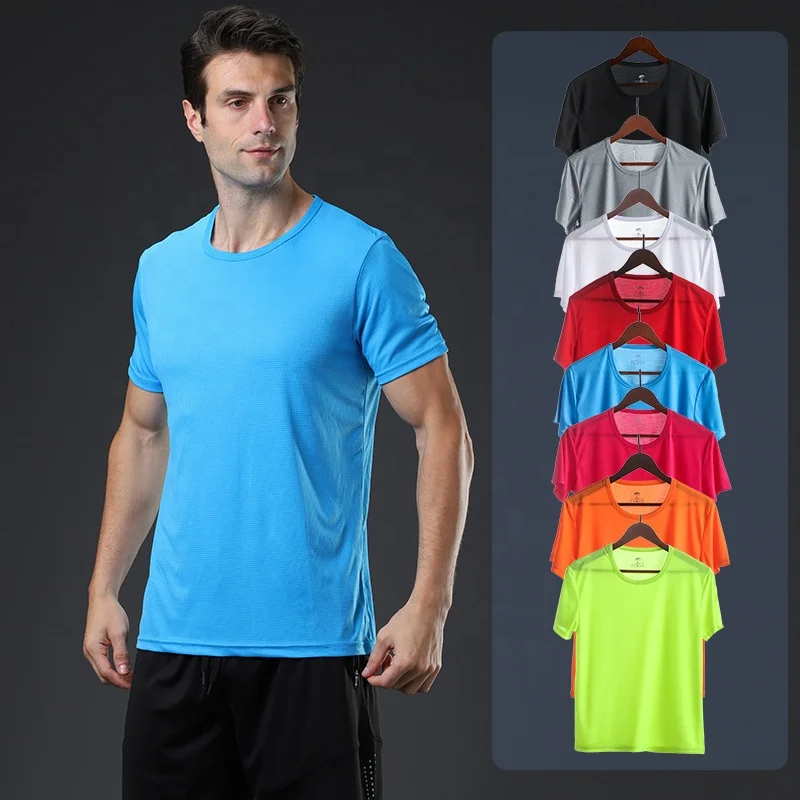 8 Colors Custom Men and Women Team Wear Polyester Running Quick Dry Plain T shirt Quick Dry shirt Round Neck Marathon T shirt