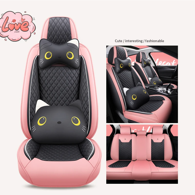 Seat Covers  Car Seat Covers   cartoon style There are headrest and embrace pillow matching design