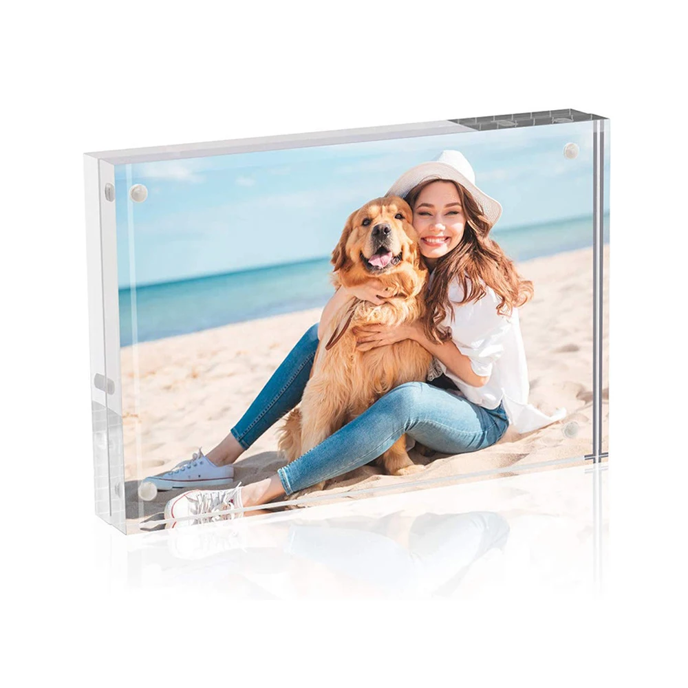 borlun new acrylic 2x2 photo picture magnetic frames stand card with magnets acrylic large 23x35