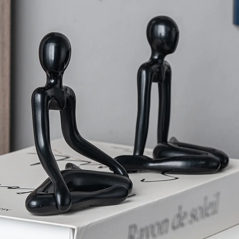 Nordic Light Luxury Style Abstract Figure Home Decoration Ornaments Sitting Posture Statue Crafts Desktop Decor Artworks