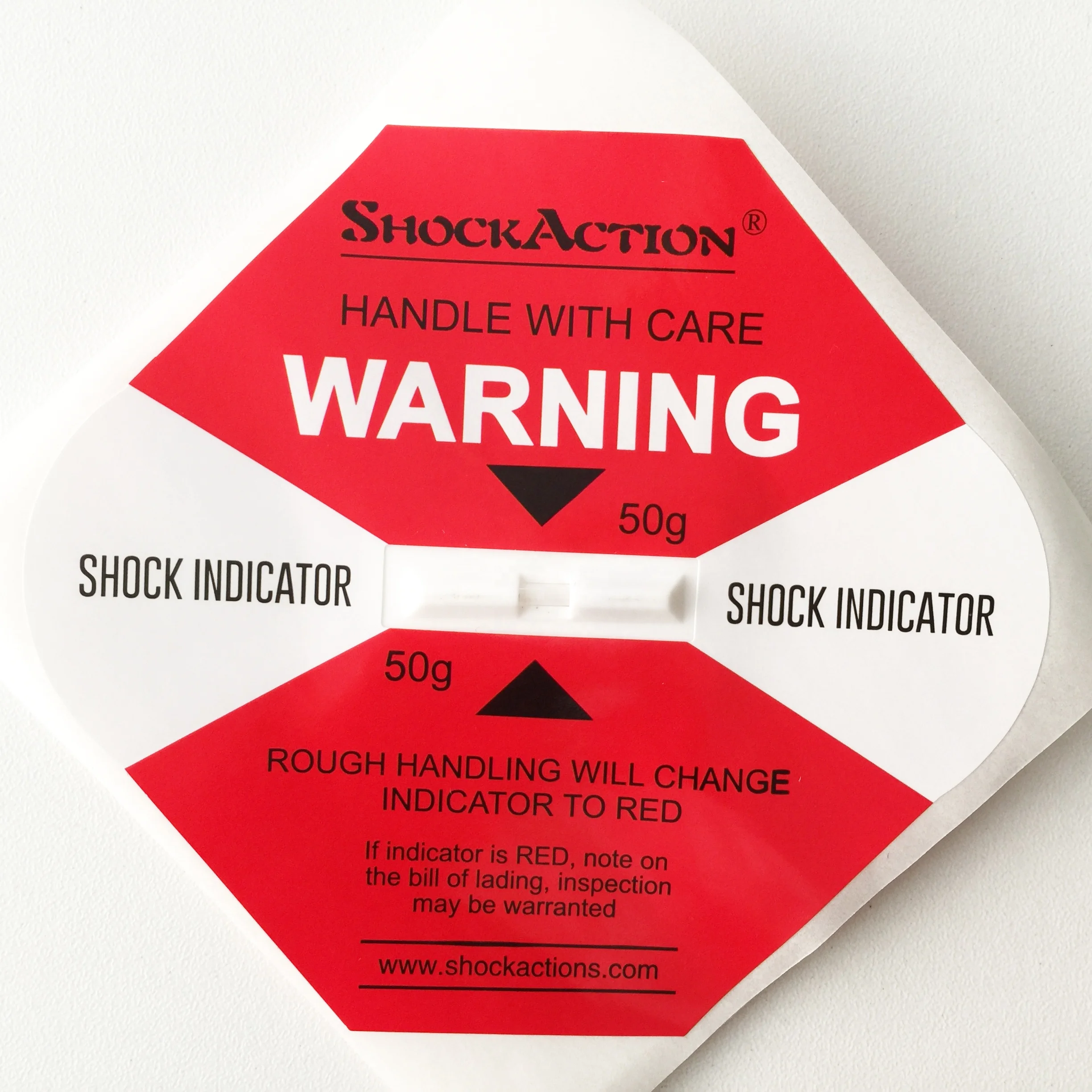 Shockaction Packaging Impact Label Shock Indicator - Different Sensitivities Available