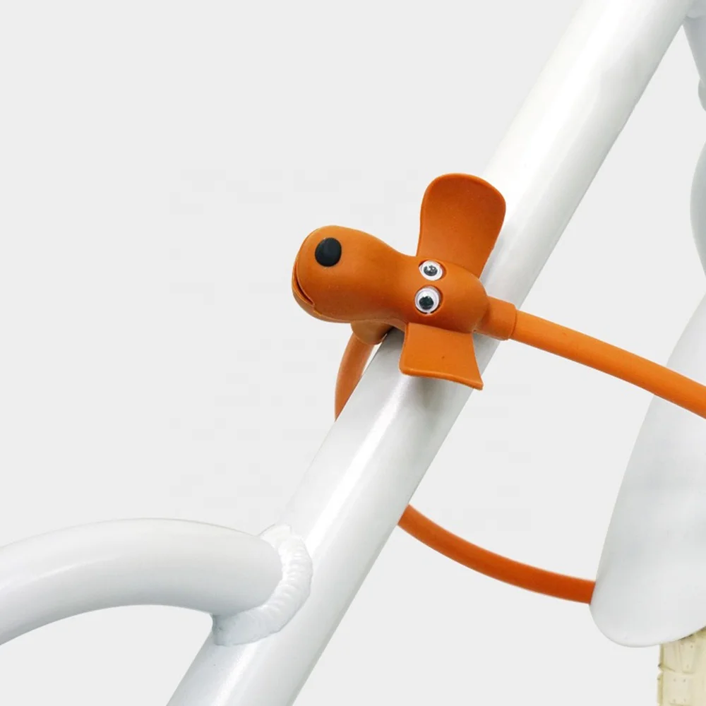 Anti-theft Cute animal shape bike Environmental protection silicone tape Wire lock Anti theft ring bicycle cable lock