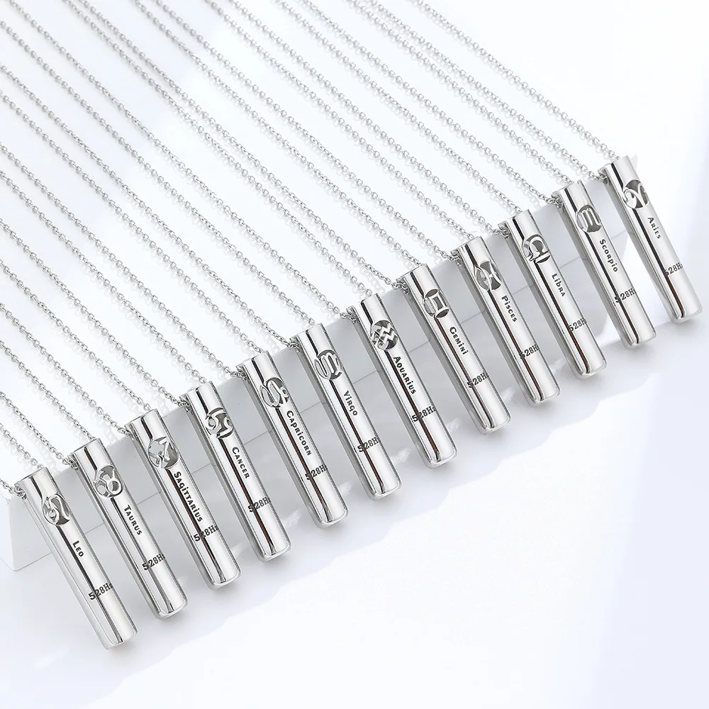 Multifunctional Emergency Rescue Whistle Necklace 12 Constellation Pendant 528hz Meditation Anxiety Relief Necklace Jewelry
