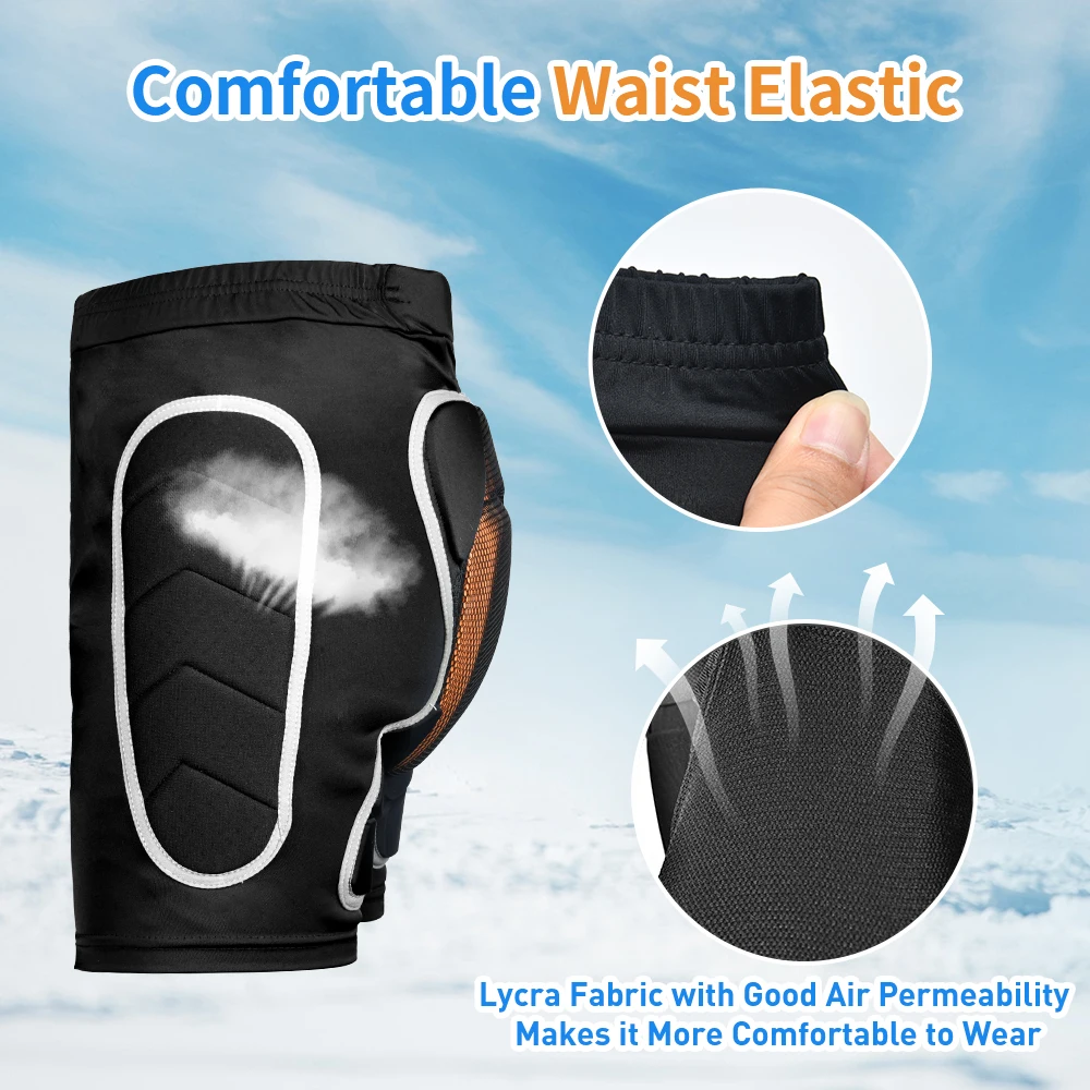 Benken Snowboarding Skiing 3D Padded Protective Shorts Ass Armor Hip Butt Tailbone