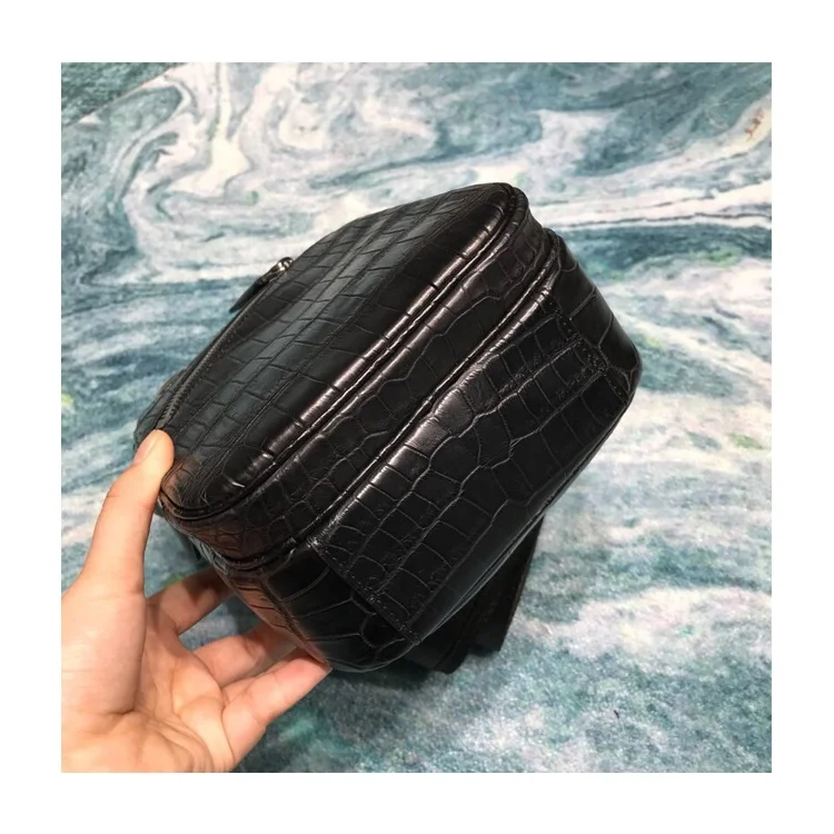 Fashion Design Top Quality Exotic Real crocodile Leather Chest Pack With Front Zipper Pocket
