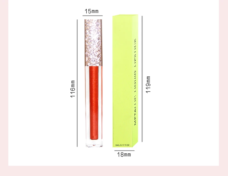 Hot Sale Diamond Glitter Lip Gloss Sip Lips Shiny Stars Waterproof Liquid Lipstick 17 Colors Lip Glaze
