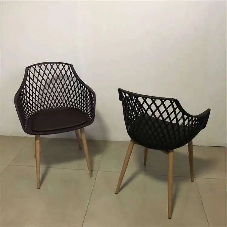 China  high quality wooden stackable plastic chair with armrest dining chair plastic cafe chair