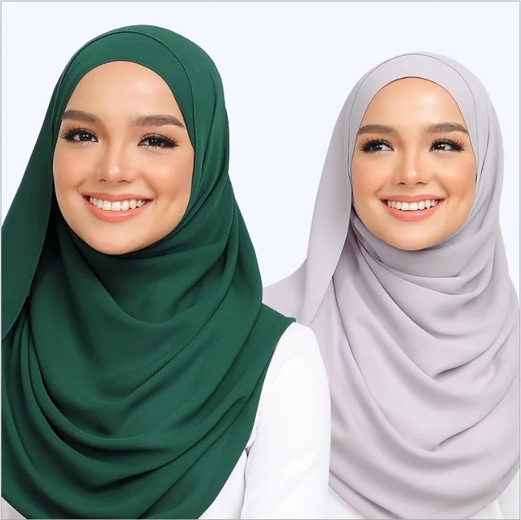 Cheap muslim lady chiffon headscarf women solid color scarf