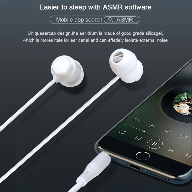 Высокое качество оптовая продажа in-ear 3 5 мм проводные наушники для сна вкладыши с микрофоном мобильного