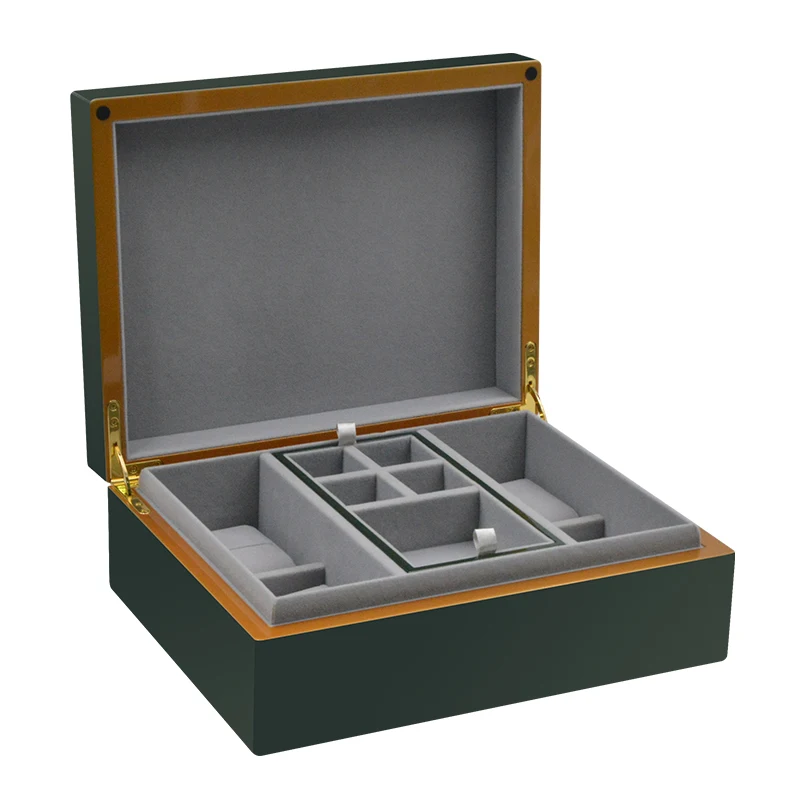 Popular aramy green luxury jewelry/watch/necklace  accessories storage box for women girls
