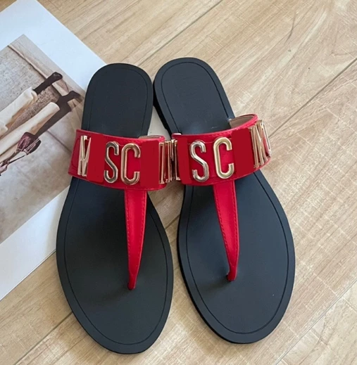 hot Wholesale Fashion Open Toe Footwear Beach Flat Leather Luxury Designer Female Sandals Summer Slides Women Sandals Flip flops