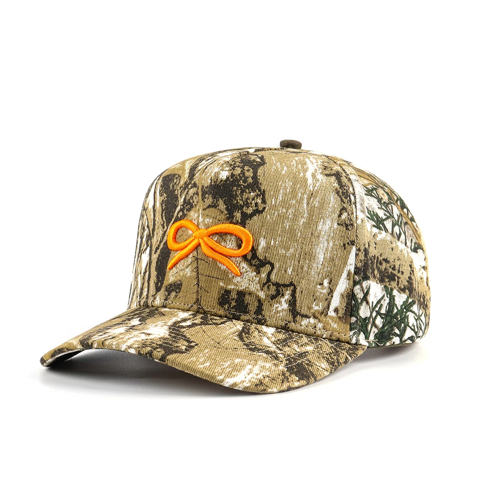 Custom Digital Printing All Cap 5 Panel Hunting Baseball Cap Outdoor 3d embroidery logo Inside Label Jungle Camo Hat