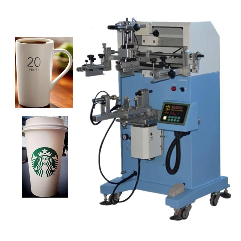 Screen Printing Machine Disposable Cup Screen Printer on Cap Hot Sale Paper Coffee Plastic Milk Tea Silk Provided 220V LC 120mm