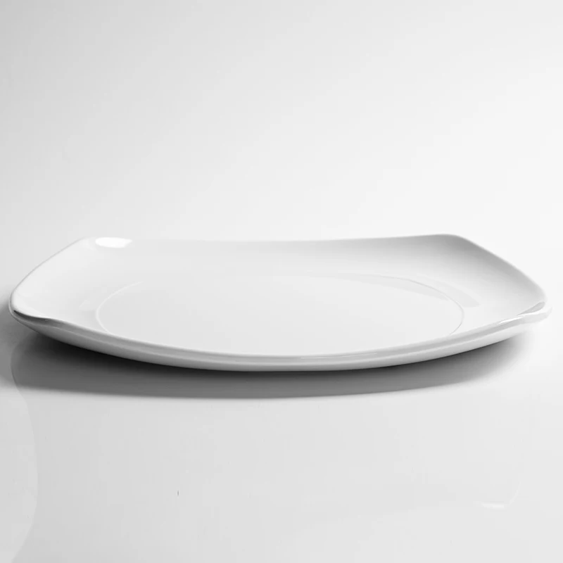 11-Inch Commercial Melamine Fast Food Plate Plastic Porcelain Rice Special Square Plate Set for Canteen Restaurants
