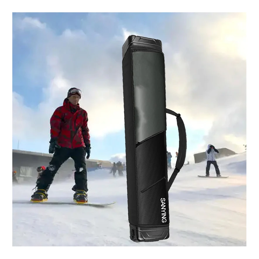 Premium Roller Snowboard Bag with Wheels Adjustable Length Ski Board Travel Bag for Air Travel waterproof with Protection Ribs