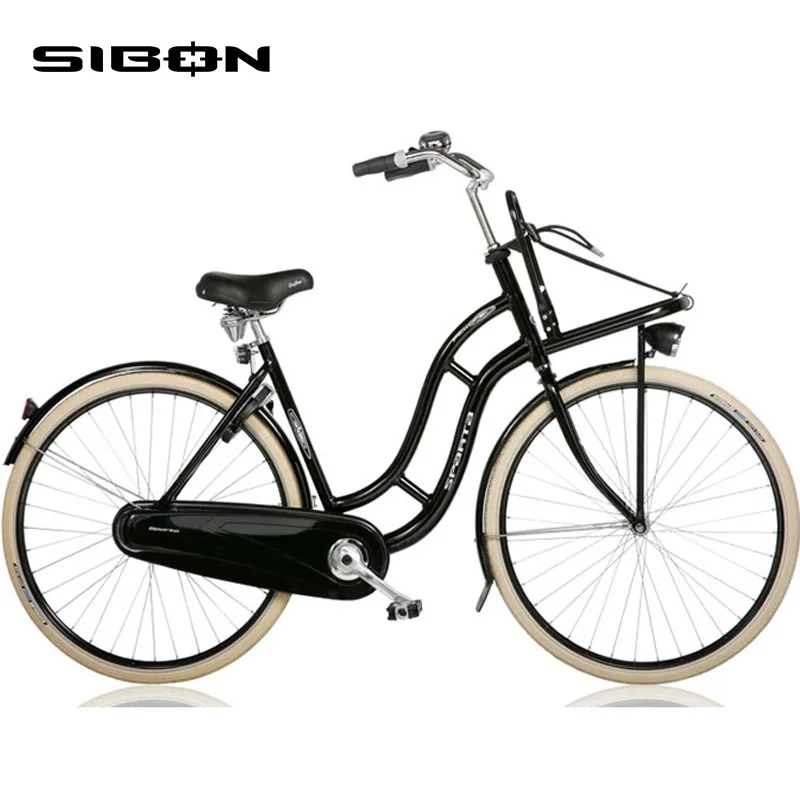 Sibon B0250125 holland 26 дюймов китайский производитель алюминиевые обода голландский для девушек, Женская винтажная городской велосипед с передним carier и свет