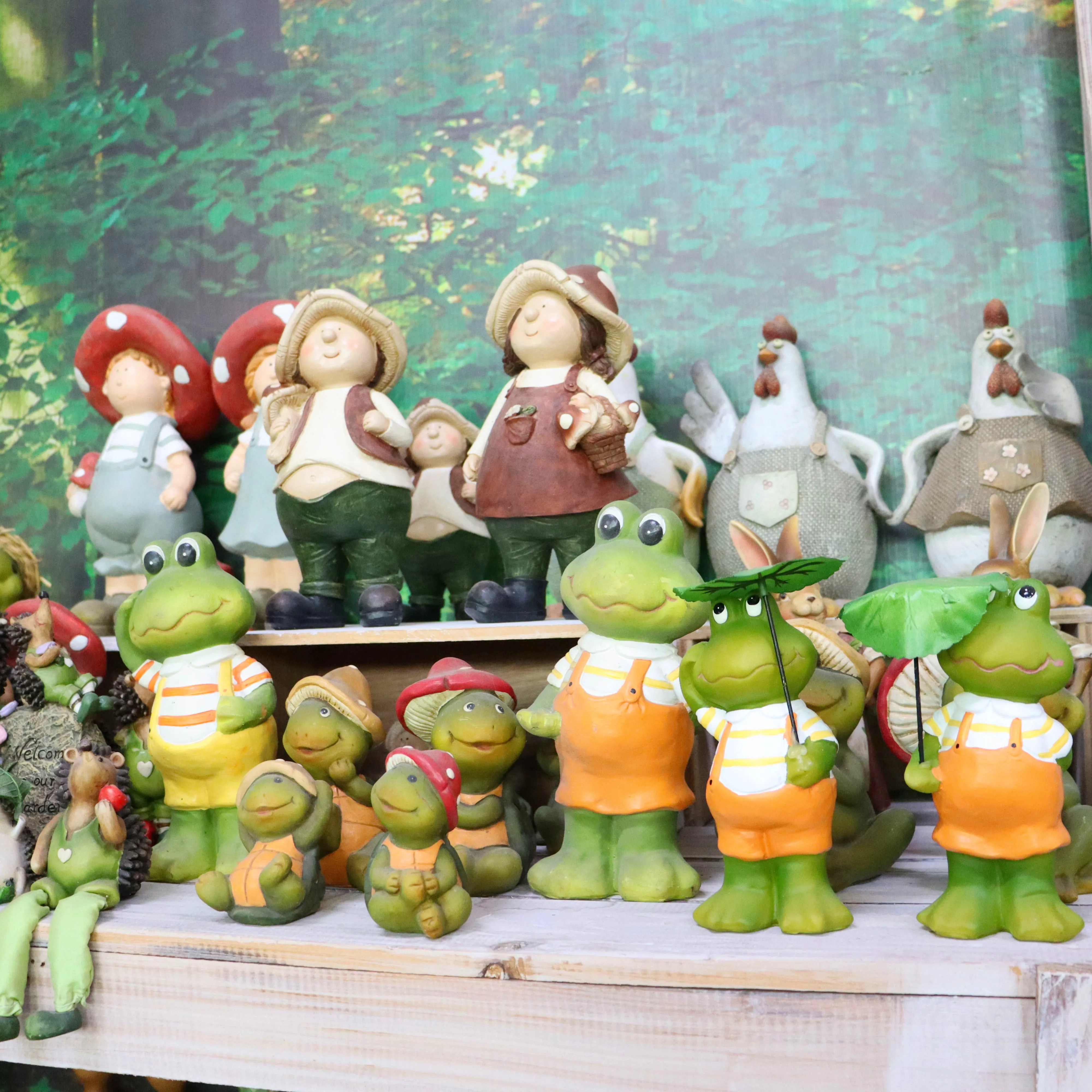 factory direct frog figurine gardening animal statue resin crafts ornaments landscape home garden decor