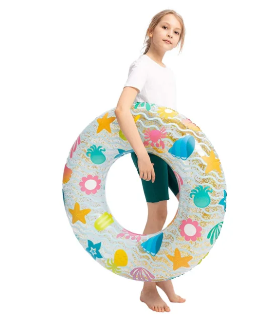 Gold Glitter Pool Float Children Swim Tube Ring Glitter Pool Ring For Kids