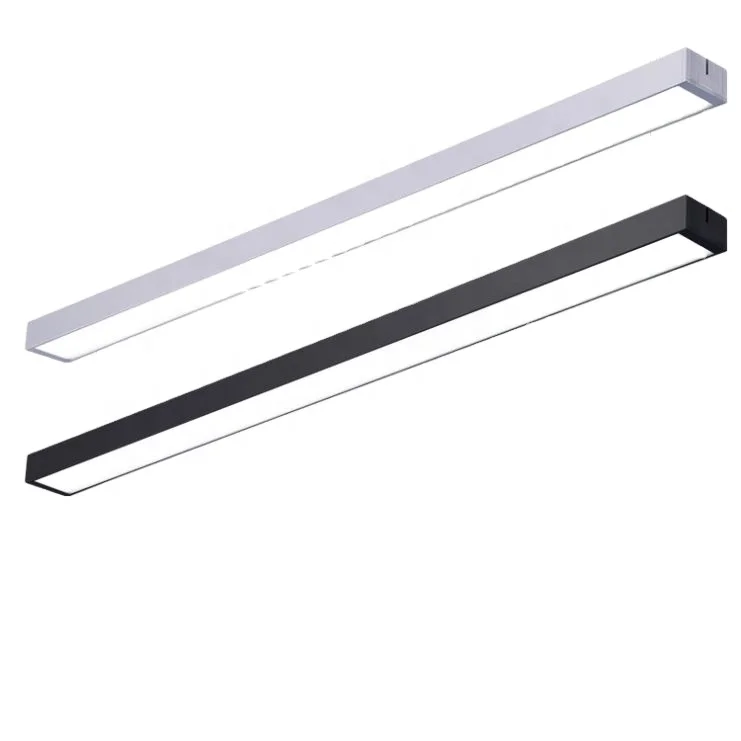 Linear long strip chandelier used in commercial space and capable of combined connection and intelligent dimming