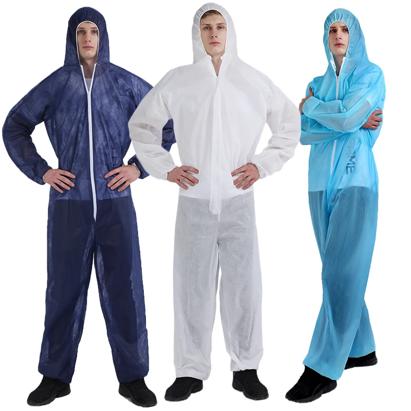 40g Work Wear Personal Protective Equipment Dustproof PP Non Woven Disposable Coverall