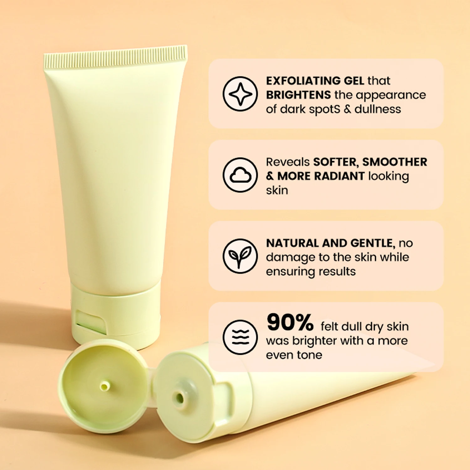 Customized Logo Acid Pore Blackhead Remove Whitening Facial Cleanser Skin Scrub Exfoliating Peeling Gel Skincare Face Wash Scrub