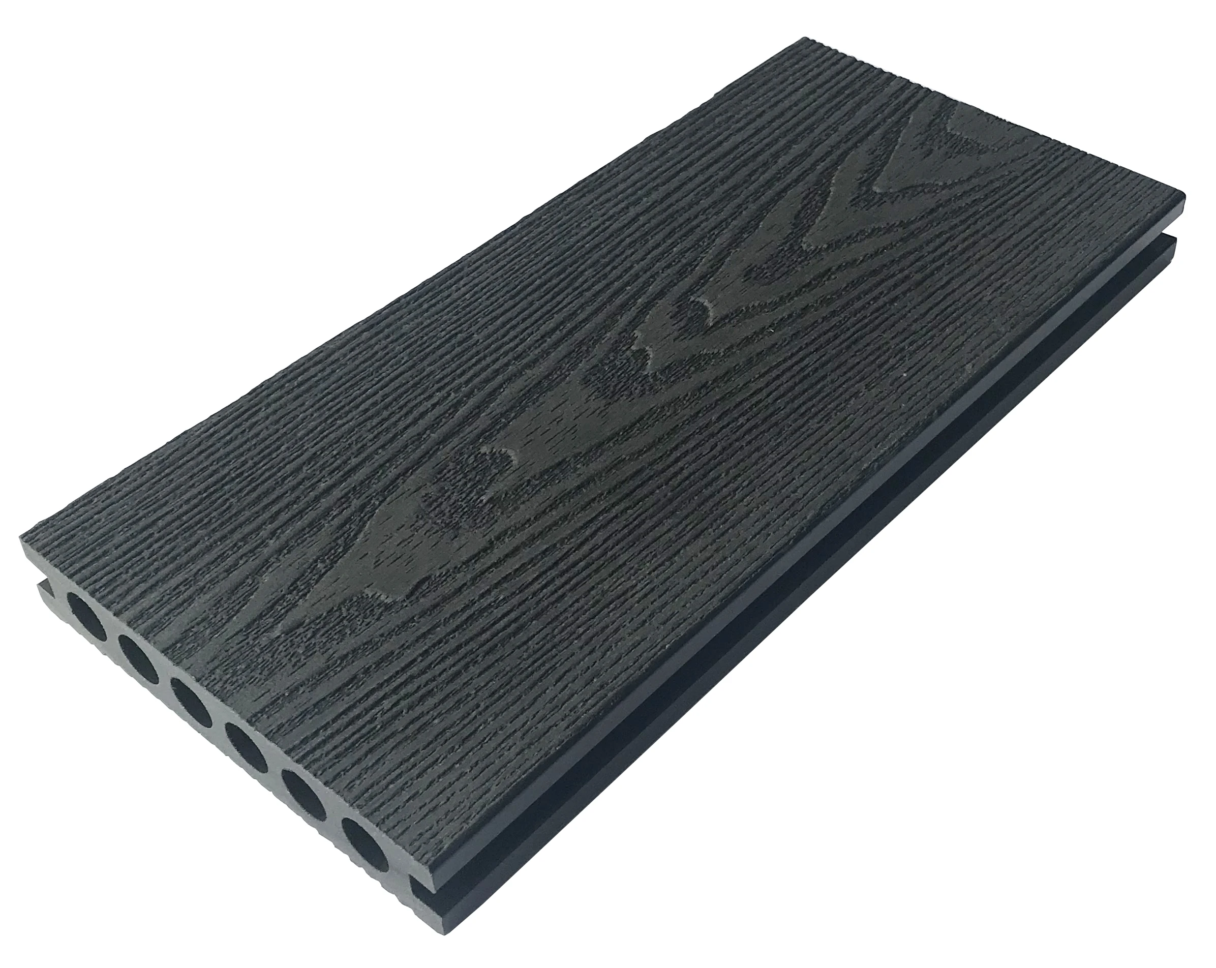 
3D Embossing Black Composite Decking Durable waterproof recycled 3D deep embossed wps engineered decking 