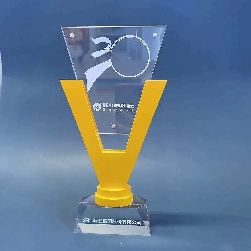 Luxury Acrylic Glass Trophy Custom Crystal Award With Base For Gift wholesale acrylic trophy custom acrylic awards