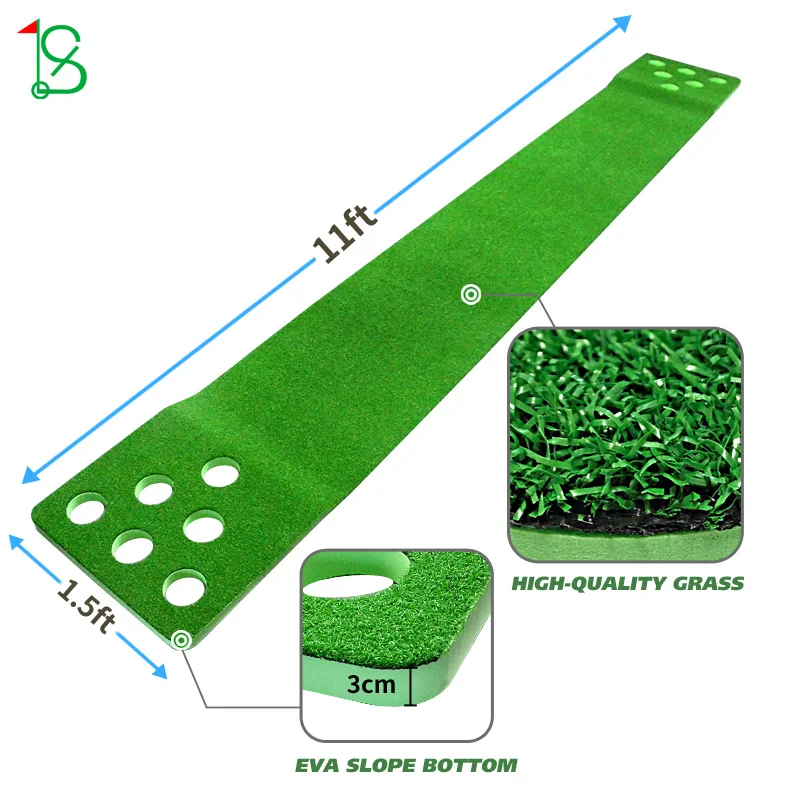 Wholesale Golf Training Mat Indoor Game Golf Putting Green Mat EVA Base Folding Golf Putting Mat with 2 Putters and 4 Balls