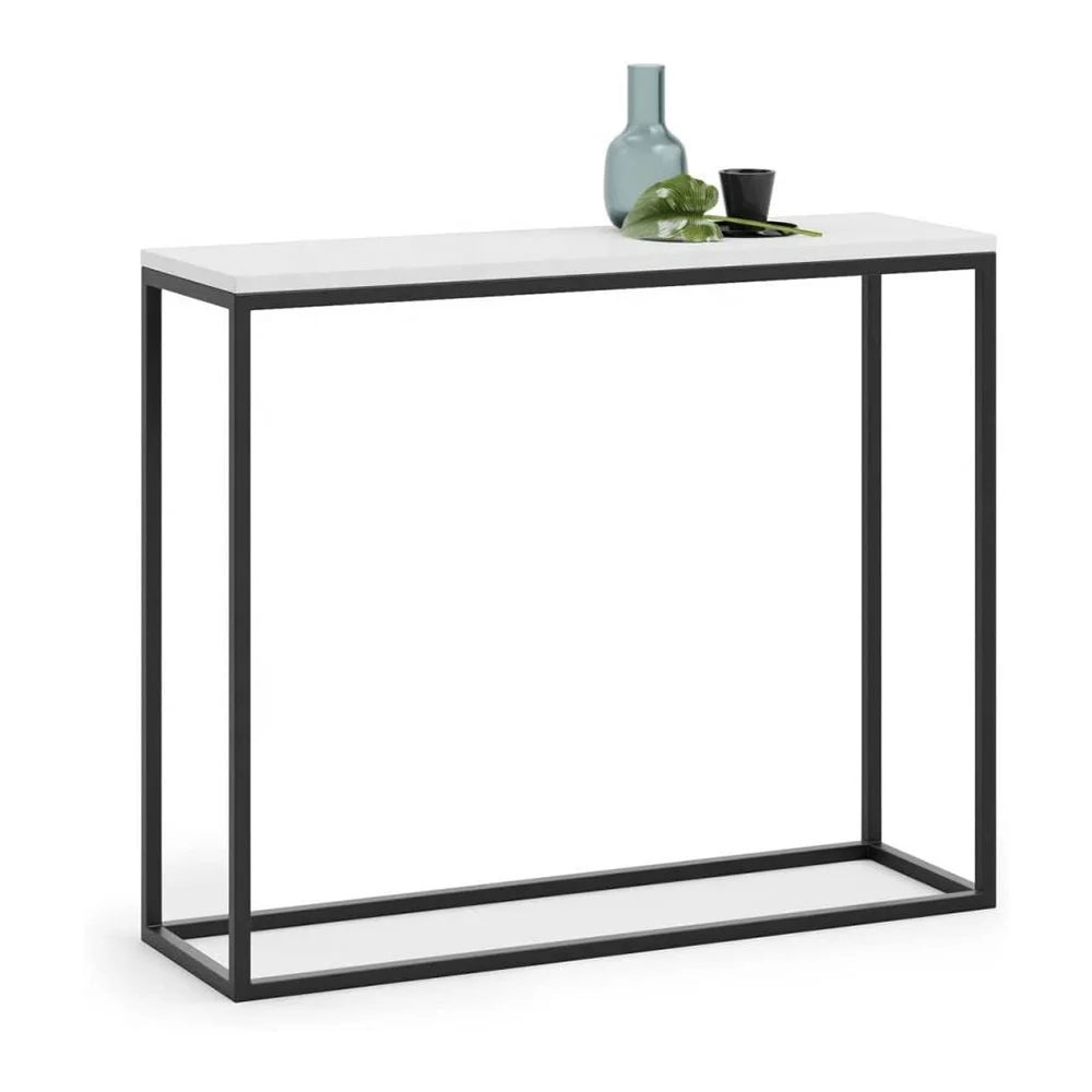 High Kitchen Table Rectangular Industrial Style Bar Table Living Room Console Table with Metal Leg