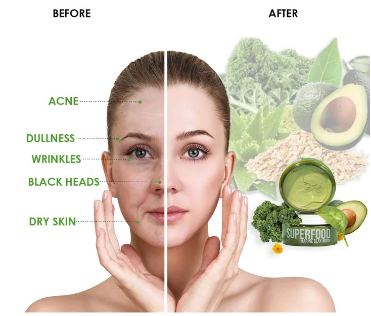 oem Mud Facial Mask Marine Clay Masker Cleans Skin Reduces Pore Masker