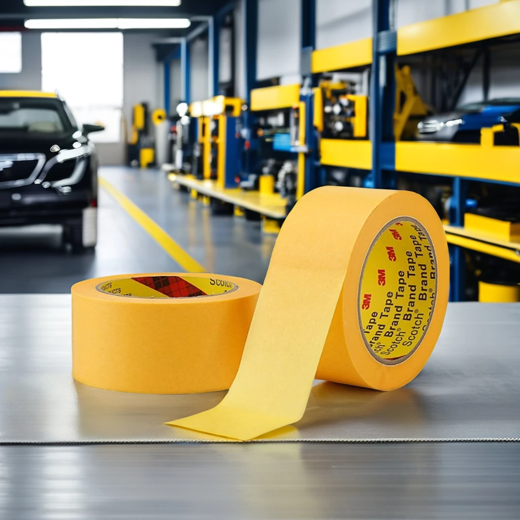 Custom high temp orange masking tape nippon automotive holder 50m manufacturer crepe paper adhesive masking tape roll