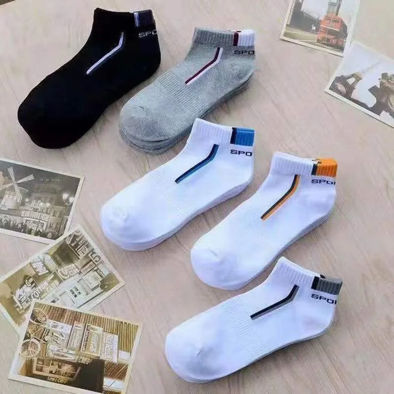 Wholesale men Summer black white grey socks cheap crew sports socks business short tube breathable socks